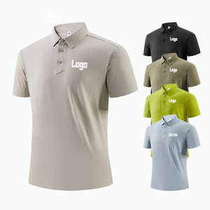 Manufacturer Summer Sports Active Breathable Polo Neck Tops Golf Clothing Fitness Seamless Custom Plain Print Men's Polo Shirts