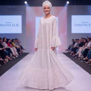 Vestido Largo Kaftan de Lujo en Algodón Blanco con Encaje para Mujer, Bordado Chikankari, Estilo Étnico Africano, para Ocasiones Especiales, Elegante y Modesto - Product Image 4