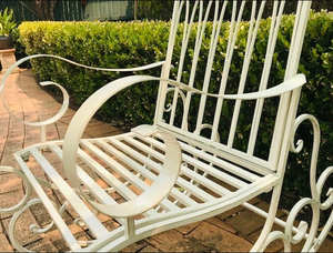 नवजात बच्चों के लिए nordic शैली प्राचीन गन्ना रॉकिंग कुर्सी के लिए लघु बेडरूम सफेद नॉर्डिक ग्रे पोर्टेबल आयरन - Product Image 4