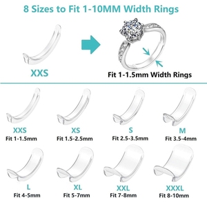 8Pcs/set Assorted <strong>Sizes</strong> Transparent Plastic Silicone Invisible <strong>Ring</strong> <strong>Size</strong> <strong>Adjuster</strong> <strong>Ring</strong> <strong>Size</strong> <strong>Adjuster</strong> for Loose <strong>Rings</strong> - Product Image 2
