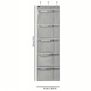 Organizador de Ropa para Habitación Infantil, Bolsa de Almacenamiento Colgante Multifuncional Plegable de 5 Niveles, 145x43cm, 10 Bolsillos, Organización Semanal de Ropa - Product Image 4