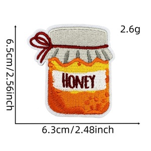 漫画秋収穫シリーズ布ステッカーパンプキンハニーポットメープルリーフコンピュータ刺繍パッチ - Product Image 3