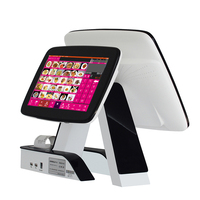 ZHONGJI A7 Terminal Punto de Venta Todo en Uno con Pantalla Dual de 15 Pulgadas, Sistema Táctil para Caja Registradora