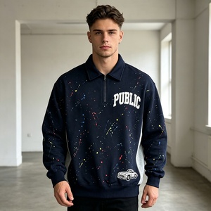 เสื้อฮู้ดดี้แบบมีซิป 1/4 สำหรับผู้ชาย  รับผลิตแบบ OEM/ODM  สีสันหลากหลาย  ปักลาย 3 มิติ  พิมพ์ลายสกรีน  ปักลายด้วยมือ - Product Image 3