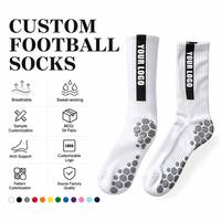 Calcetines de Fútbol Personalizables para Hombre, Antideslizantes, con Puntos de Goma, para Otoño, MOQ Bajo, para Jóvenes y Hombres, de Tubo Medio, con Base Antideslizante