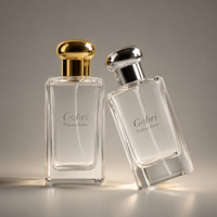 Flacon de parfum en verre personnalisé avec étiquette privée, 30 ml avec boîte, flacon de parfum carré de 50 ml, flacon de parfum vide, 100 ml de luxe avec boîte