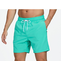 Surf- en zwemshorts voor heren, dagelijks gebruik, kwartlengte, strandshorts, effen, 4-way stretch, casual sportshorts met ritszak