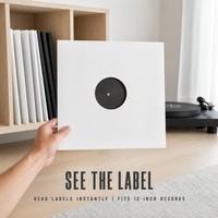 Pochette pour disque vinyle en carton blanc de 12 pouces avec trou central, couverture en papier pour affichage de l'étiquette