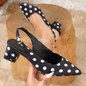 <span class=keywords><strong>Zapatos</strong></span> de Tacón Cuadrado con Punta en Pico y Diseño de Puntos para <span class=keywords><strong>Mujer</strong></span> - <span class=keywords><strong>Zapatos</strong></span> Casuales de Oficina - Product Image 3