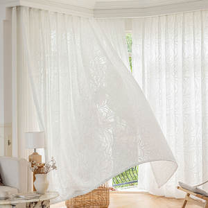 Tende Versatili Bianche con Motivo Jacquard ad Alta Trasparenza Personalizzabili Eleganti e Lussuose Decorazione Casa Moderna Tende con Texture - Product Image 2