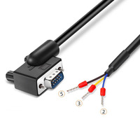 Niquelado 180 °   Cable de datos con terminal RS232 de 3 núcleos, conector hembra DB9, cable de conexión macho DB9