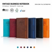 Carnet A5 personnalisé avec logo, journal promotionnel de haute qualité, couverture rigide en cuir PU avec reliure cousue
