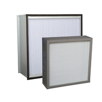 Caja de Filtro HEPA de Fibra de Vidrio de Alta Eficiencia 99.95%, Equipo de Purificación para Cuartos Limpios de Alta Temperatura y Gran Flujo de Aire