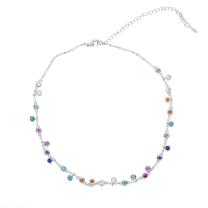 <span class=keywords><strong>Collar</strong></span> gargantilla de colores arcoíris cz para mujer, 32 + 8cm, cadena corta, <span class=keywords><strong>collar</strong></span> de moda - Product Image 2