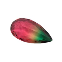 Piedra de turmalina de sandía sintética cortada, Bicolor, pera, de gran tamaño
