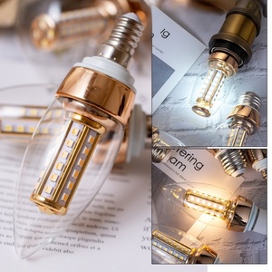 หลอดไฟ LED ทรงข้าวโพด รุ่น Global Sharp Tail Bubble Light ขั้ว E27 E26 <span class=keywords><strong>B22</strong></span> E14 8W สีเงิน-ทอง รุ่น 2835 แสง 3 สี ฟูลสเปกตรัม Ra98 - Product Image 4