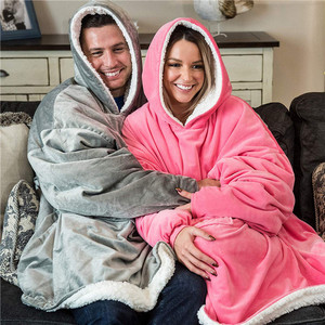Caldo di Grandi Dimensioni Sherpa Coperta <span class=keywords><strong>Con</strong></span> Cappuccio <span class=keywords><strong>Felpa</strong></span> - Product Image 5