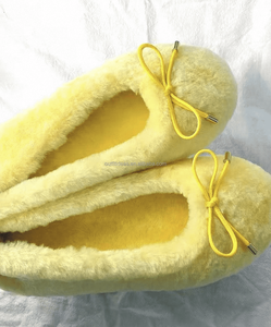 Scarpe <span class=keywords><strong>Ballerine</strong></span> con Pelliccia di Alta Qualità per Ragazze, Calzature Calde con Pelliccia per Donne, <span class=keywords><strong>Ballerine</strong></span> Gialle in Montone 05 - Product Image 5