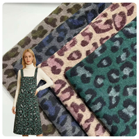 Tissu jacquard tissé sur mesure à motif léopard, 620 g/m², polyester, pour manteau, veste, chapeau, gants