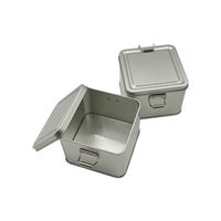 Boîte en fer blanc recyclable hermétique à double fermoir pour biscuits, snacks, gâteaux de lune et pâtisseries artisanales