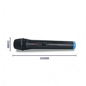 Ensemble de microphones sans fil portatifs UHF double avec carte réceptrice (sans écran) et tubes de queue codés par couleur pour l'identification des canaux - Product Image 5