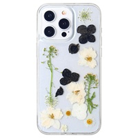 Coque de téléphone personnalisée faite à la main avec fleurs séchées pour iPhone 18/17 Pro Max – Vente en gros