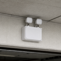 Projecteur LED d'urgence mural IP65 rechargeable à double tête