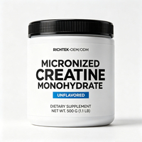 Richtek Vente en gros – Poudre de créatine pure, sans arôme ni saveur, végétalienne, sans OGM, pour compléments nutritionnels sportifs, facilement mélangeable