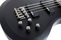 Clevan OEM Custom Short Scale Electric Bass Guitar 648mm Matte Black Okoume Body 24 Frets for Music Brands Factory