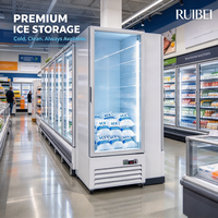 Congélateur à glace commercial pour restaurant extérieur, bac de stockage de glace grande capacité avec contrôleur de température numérique