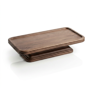 Wooden Eco-Friendly Cake Stand Rectangular Serving Tray Minimalist <b>Decorative</b> <b>Plate</b> Home Party Table Top Handcrafted High - Product Image 1