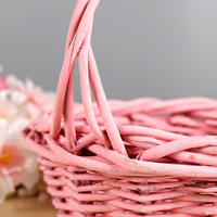 Panier de rangement en osier de saule, grand format, avec poignées, pour fleurs, fruits et décoration, couleurs bonbon, vente en gros, prix abordable, provenance Chine