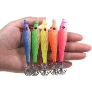 5 Pezzi/Busta Totanare Morbide da 5cm 7cm 9cm con Doppio Cestello <span class=keywords><strong>per</strong></span> Pesca in Acqua Salata, Esca Luminosa Artificiale <span class=keywords><strong>per</strong></span> Polpi e <span class=keywords><strong>Seppie</strong></span> - Product Image 1