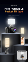 Mini Lampe de Remplissage Portable D10, Lumière LED de Poche Rechargeable Bicolore 6W 3000K-9000K pour la Photographie