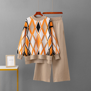 Ensemble femme pull ample et pantalon large taille haute nouvelle collection automne – Vente en gros pour boutiques - Product Image 4