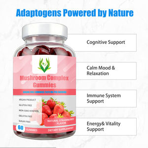 OEM Private Label Mushroom Complex Gummies Natural Strawberry Flavor Sugar-Free Supports Immune System with Sodium - Product Image 3
