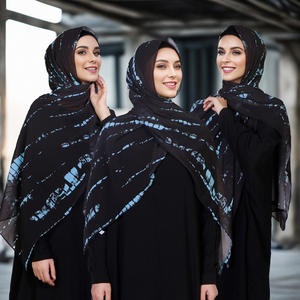Châles imprimés moraux Écharpe Hijab à paillettes froissées pour femmes populaire vente en gros Hijabs en mousseline de soie à impression numérique de style ethnique - Product Image 5