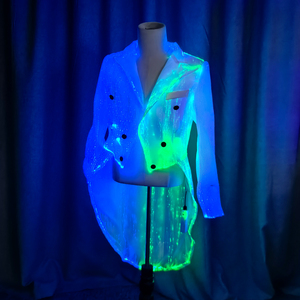 Amazon xuyên biên giới của nam giới phù hợp với áo khoác đuôi bên câu lạc bộ đêm hiệu suất phát sáng thiết kế thời trang Áo Khoác Nam. - Product Image 4