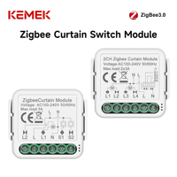 Module d'interrupteur intelligent pour rideaux 1 ou 2 voies Tuya ZigBee AC 100-240V, Module de relais ZigBee