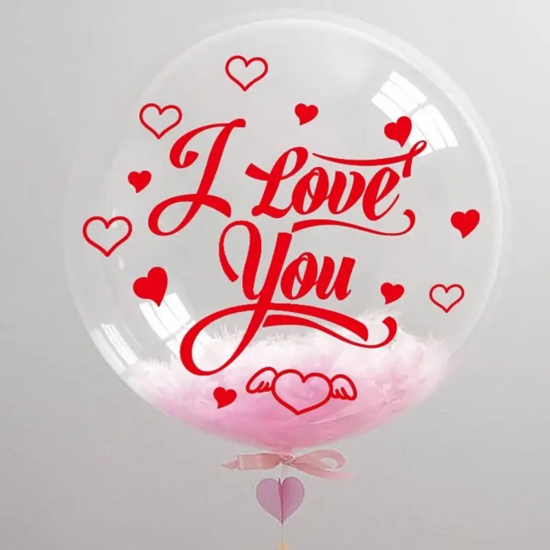 Großhandel günstige Aufkleber für Brief Ich liebe Dich für Ballons DIY transparenter Bobo-Ballonaufkleber Hochzeit Valentinstag Dekoration