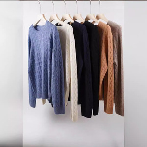 Suéter Clásico de Cachemira para <span class=keywords><strong>Hombre</strong></span>, Diseño Trenzado, <span class=keywords><strong>Cuello</strong></span> <span class=keywords><strong>Redondo</strong></span>, Suéter Elegante y Sencillo, Suéter de Punto Suave - Product Image 2