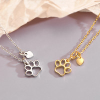Nuevo Collar de Plata de Ley 925 con Diseño de Garra de Gato Hueca, Estilo Moderno y Lindo, Joyería Fina para Mujer