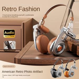 Auriculares Inalámbricos Bluetooth AKZ-F1 Estilo Retro Americano, Diseño Metálico para Exteriores, Plegables, de Alta Calidad - Product Image 2