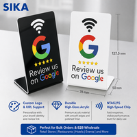 Support de carte NFC en PVC blanc imperméable avec impression personnalisée de code QR pour avis Google, support d'affichage de menu pour avis sur les réseaux sociaux
