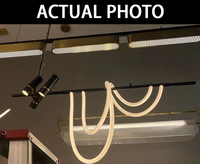 Lampe suspendue longue et moderne de luxe, directement de l'usine, pour salle à manger, lampes créatives linéaires LED, lustre de restaurant