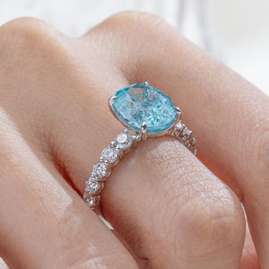 Bague pour femme Messi Jewelry MSR-2019 9K avec pierres précieuses et diamants de laboratoire - Product Image 5