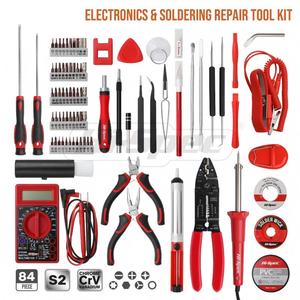 Kit d'outils électroniques de 84 pièces, ensemble de fer à souder avec multimètre et accessoires pour réparation et projets de bricolage - Product Image 3