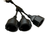 Cable de Extensión de Corriente CA para la UE, de 1 a 3 Tomas, Enchufe Schuko Tipo F, Cable de PVC de 0.35m, 250V 16A, para Uso con Computadora