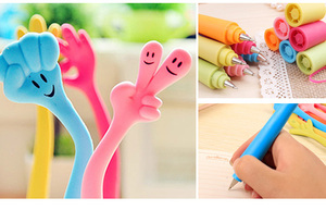 Wholesale Customized 1.0mm Plastic Ballpoint <b>Pen</b> Promotional Fingers <b>Pen</b> for Ki Writing - Product Image 3