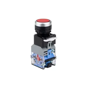 SHENGLEI Button switch Self-Reset LA38 22mm self-locking Red Green Multicolor stop circular press type switch 12V